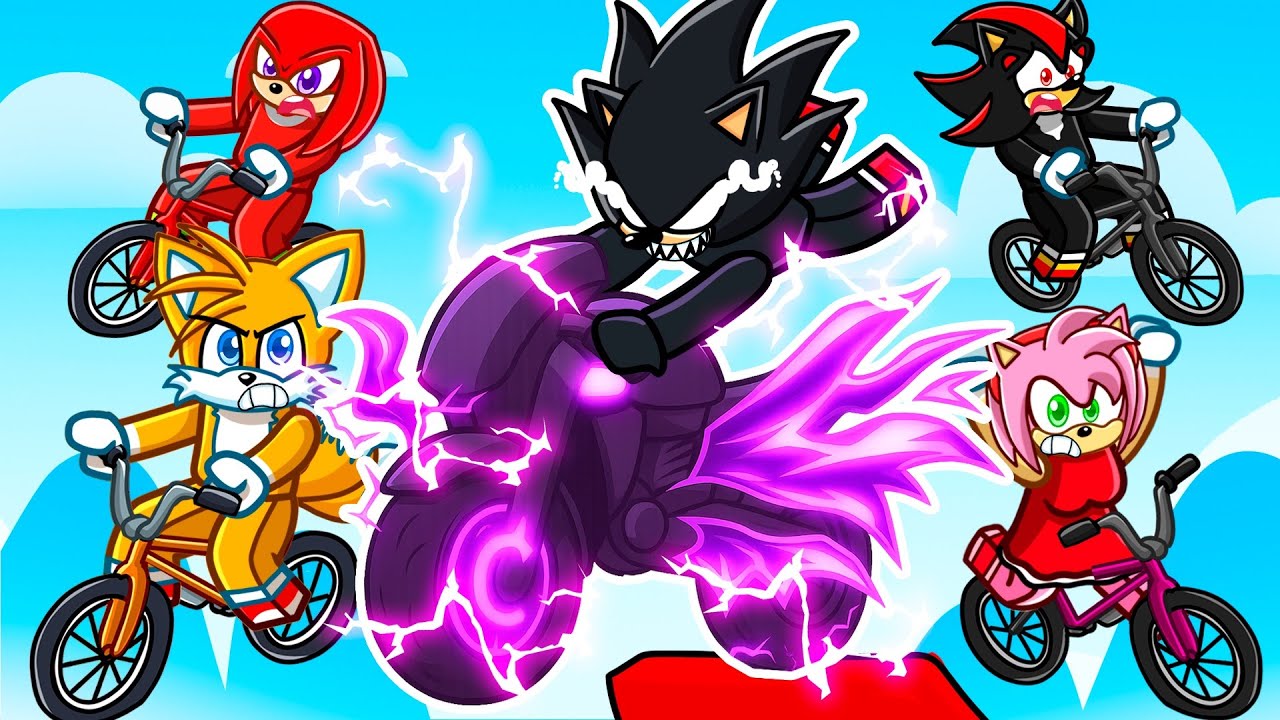DARK SONIC SPEEDRUNNER vs HUNTERS In Roblox Bike Obby!