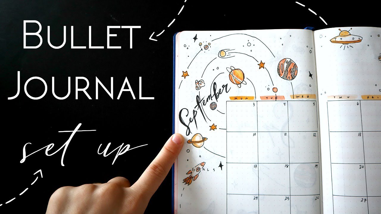 September Bullet Journal Set-up // Space Theme