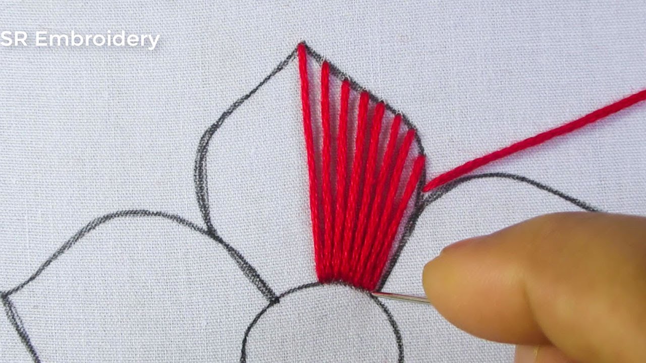 Hand Embroidery Amazing Flower Pattern Needlepoint Art Fancy Flower Design Easy Sewing Tutorial