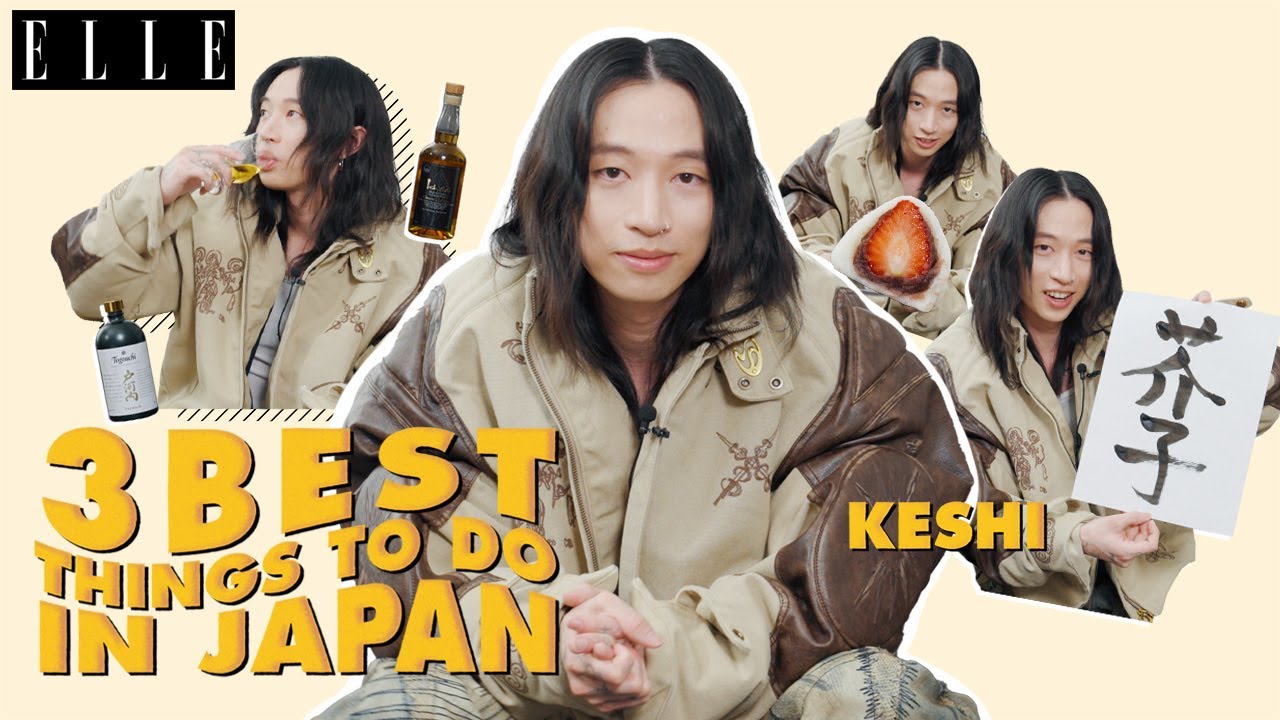 【keshi】好きなお菓子について熱弁🔥　書道では初の漢字にもTRY｜3 best things to do in Japan｜ELLE Japan