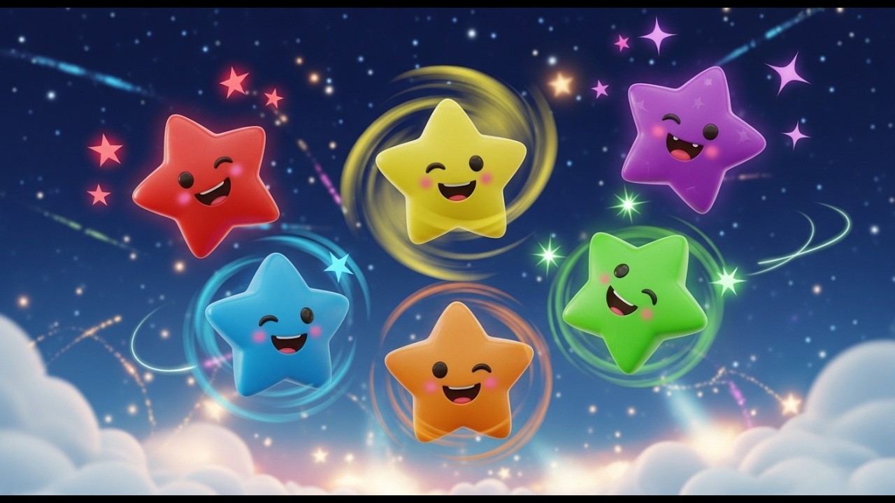 Six Little Toy Stars Twinkle Twinkle Twinkle ✨ | Nighttime Counting & Bedtime Song