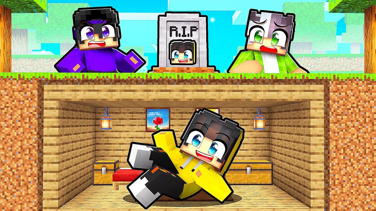 Mezarımın Altına Ev İnşa Edip Arkadaşlarımı Trolledim! 🪦 | Minecraft