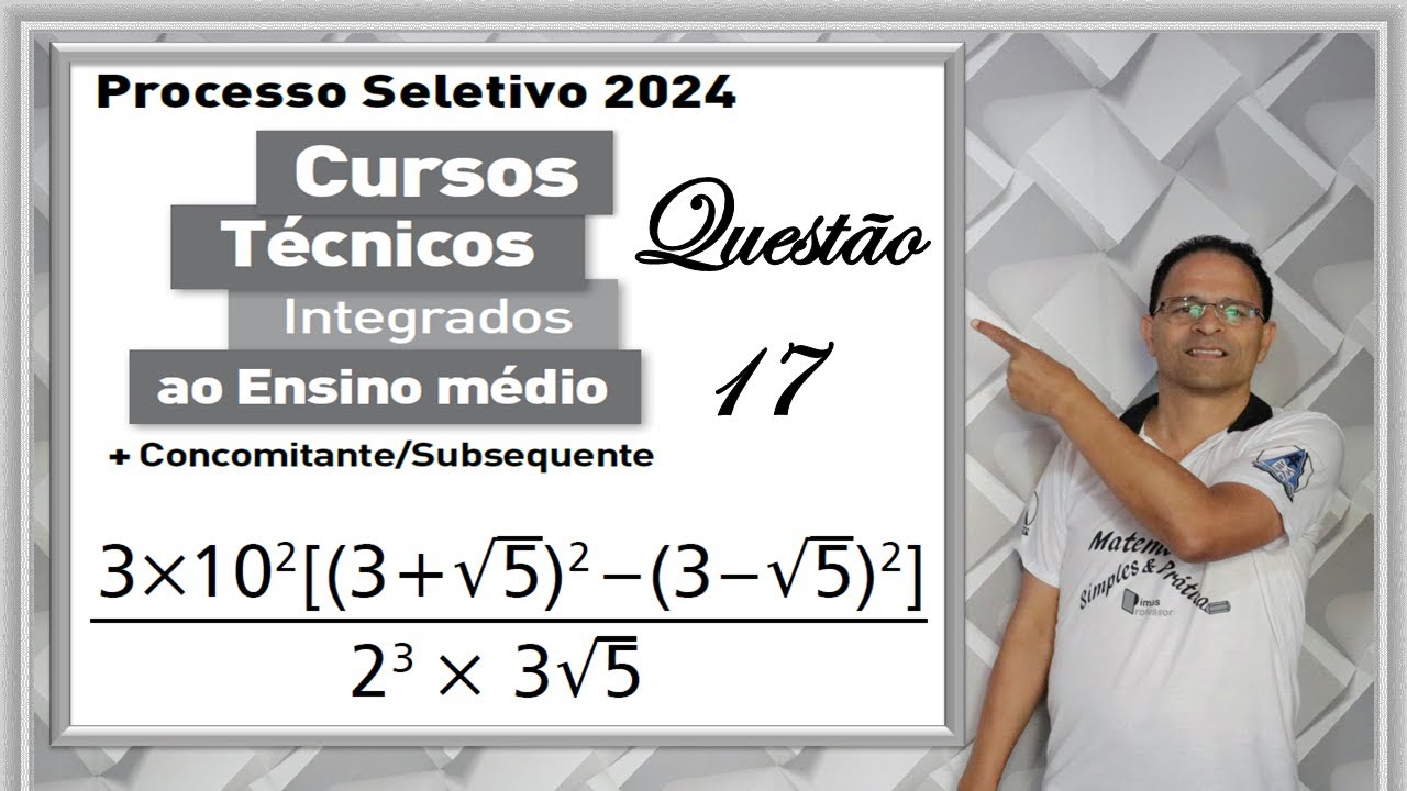 CORREÇÃO QUESTÃO 17 DO CEFET 2024(Expressão Numérica)