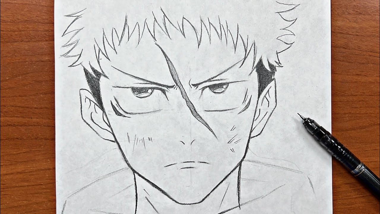 How to draw itadori yuji step-by-step | Anime drawing