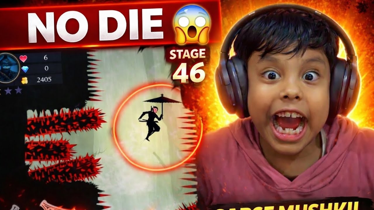 Stage 46 = Zero Death Challenge 😱💀| Ninja Arashi 2 Gameplay | BEST OFFLINE GAME 🎮🔥 |