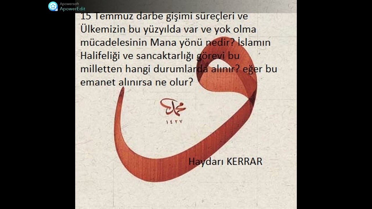 İslam halifeliği emaneti ve Türkiye'nin geleceğinde toplumun tavrı -Darbe süreçleri mana yönleri