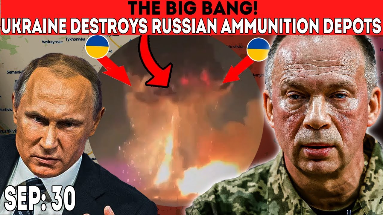 30 Sep: Ukraine Attacks and Destroys russian AMMUNITION DEPOT with FPV Drones