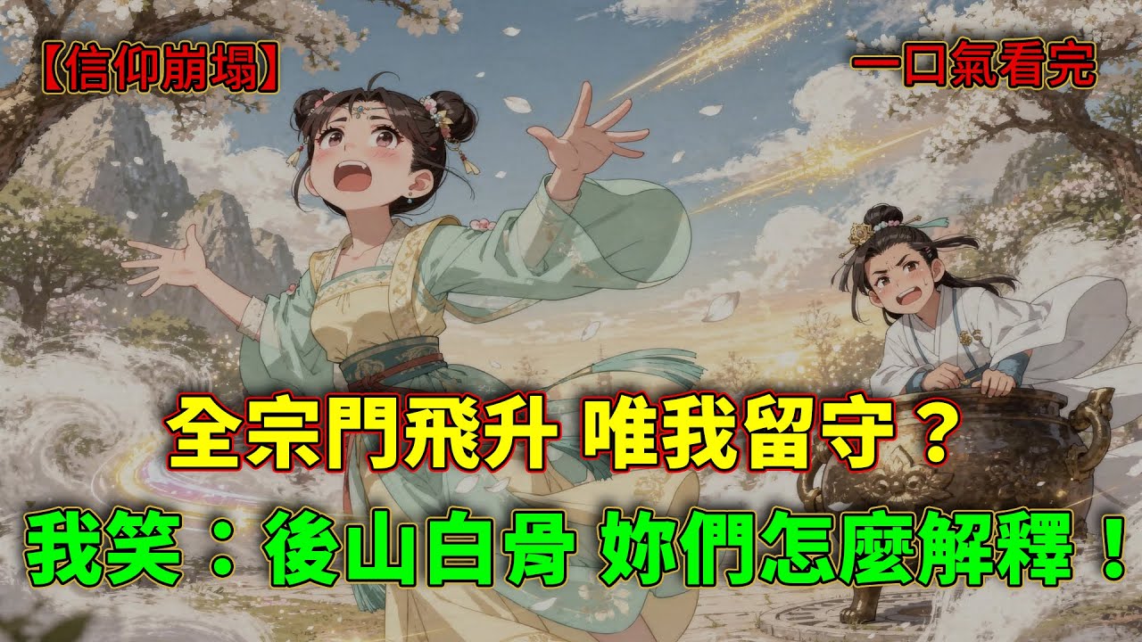 「全宗門都飛升了，唯獨留下我？」院子裡的狗都成仙了，我卻在後山挖出118顆同門頭骨：原來那場雷劫，竟是神明降下的滅口屠殺！