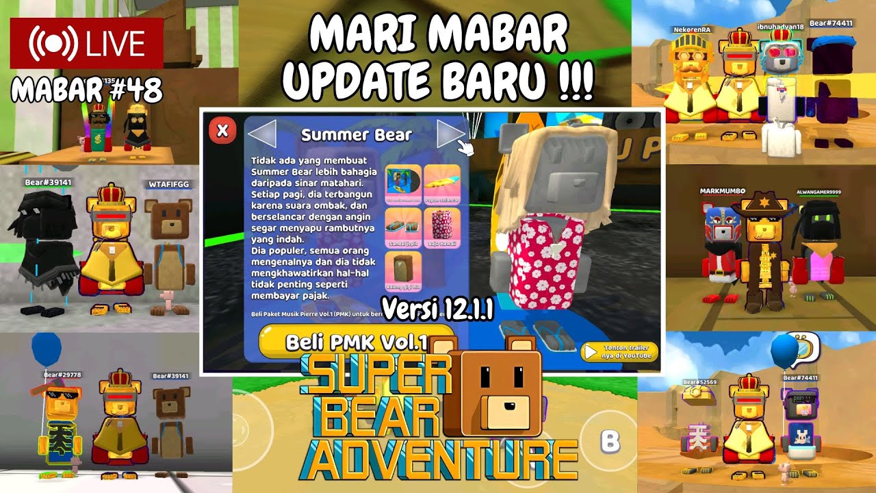 🔴UPDATE VERSI 12.1.3!!! MABAR PAKE SKIN PMK VOL.1 SUPER BEAR ADVENTURE #shorts #superbearadventure