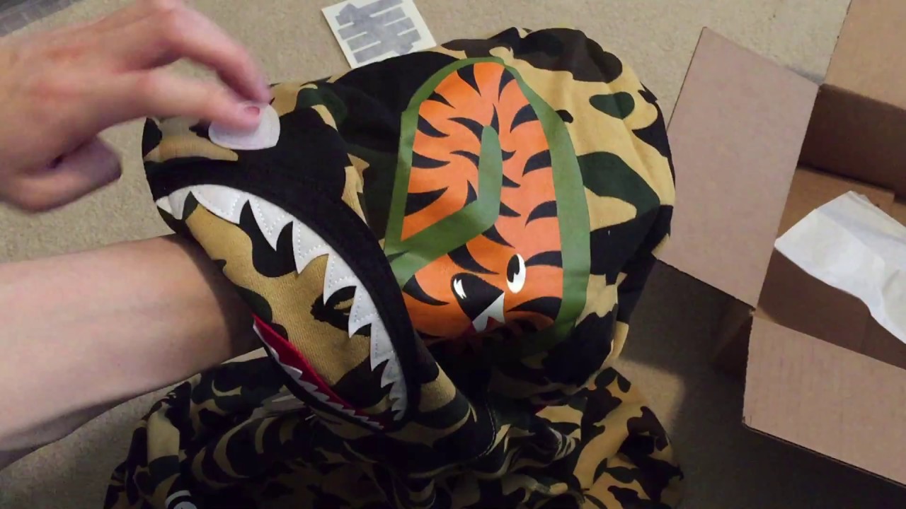 Bape 1st Camo Shark Full Zip Hoodie Yellow Pickup/Unboxing