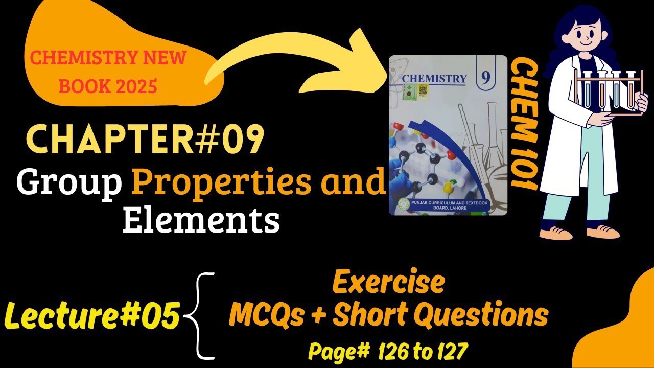 Chapter#9, Group Properties and Elements, Exercise MCQ'S+Short questions,9th Class Chemistry 2025