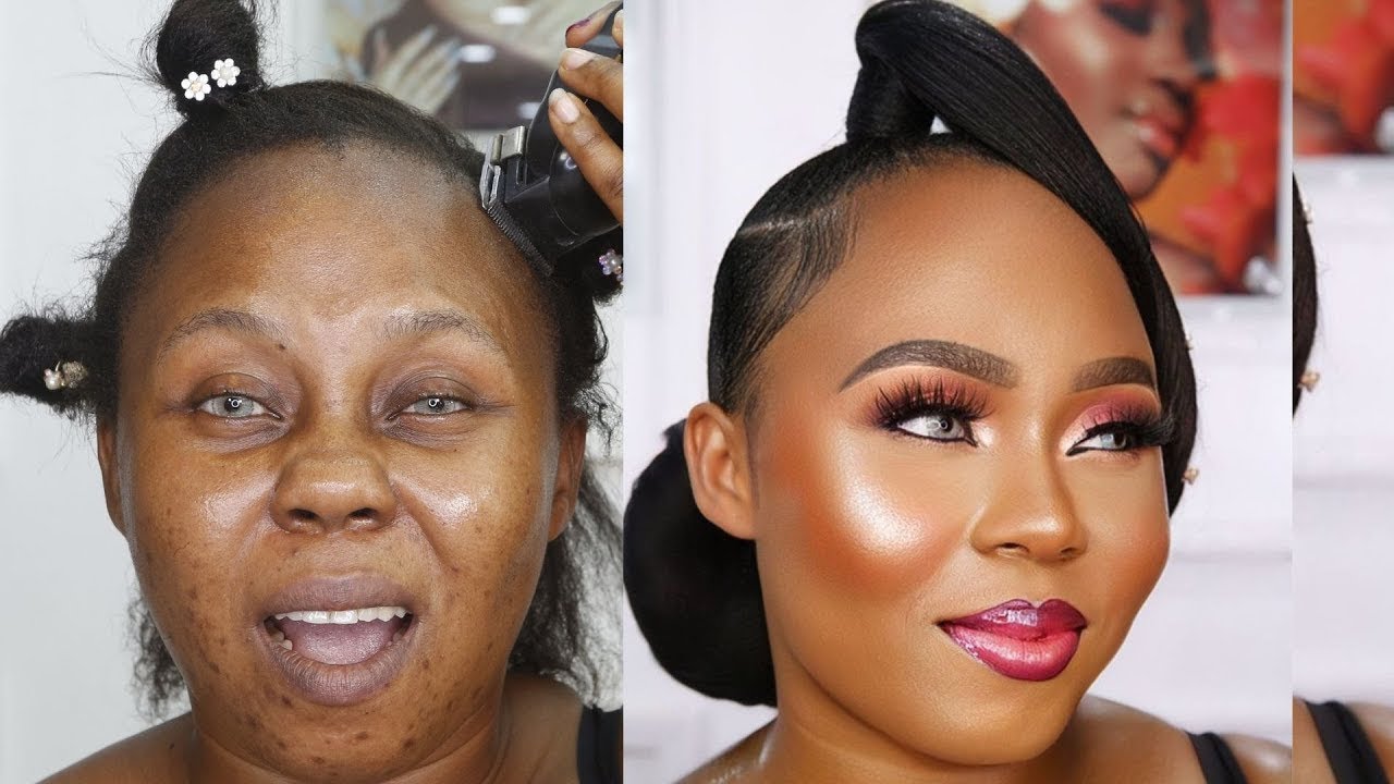 100M VIEWS ⬆️MUST WATCH 👆BRIDAL HAIR & MAKEUP TRANSFORMATION FOR  DARK SKIN👉 NATURAL HAIRSTYLE