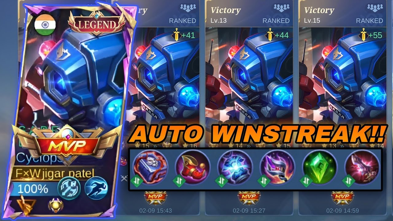 FINALLY FOUND CYCLOPS WINSTREAK BUILD 2025 !! CYCLOPS MOBILE LEGENDS