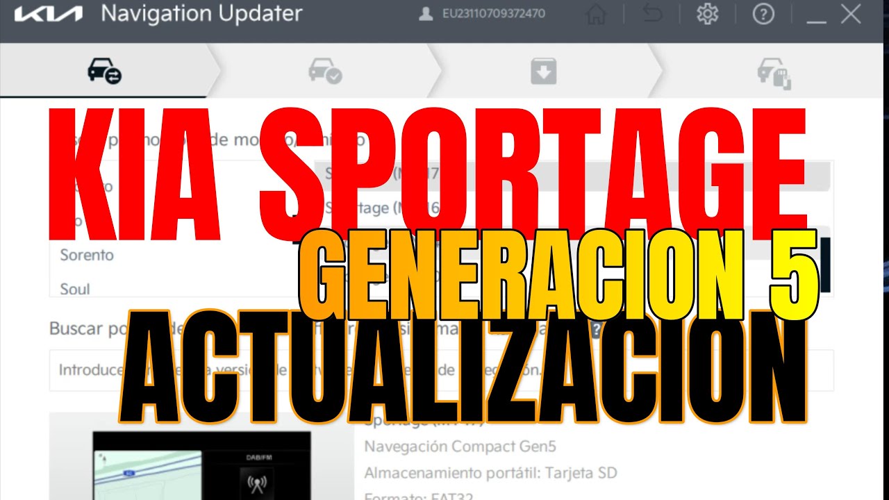 KIA SPORTAGE (GEN5) Cómo actualizar el navegador de tu coche paso a paso