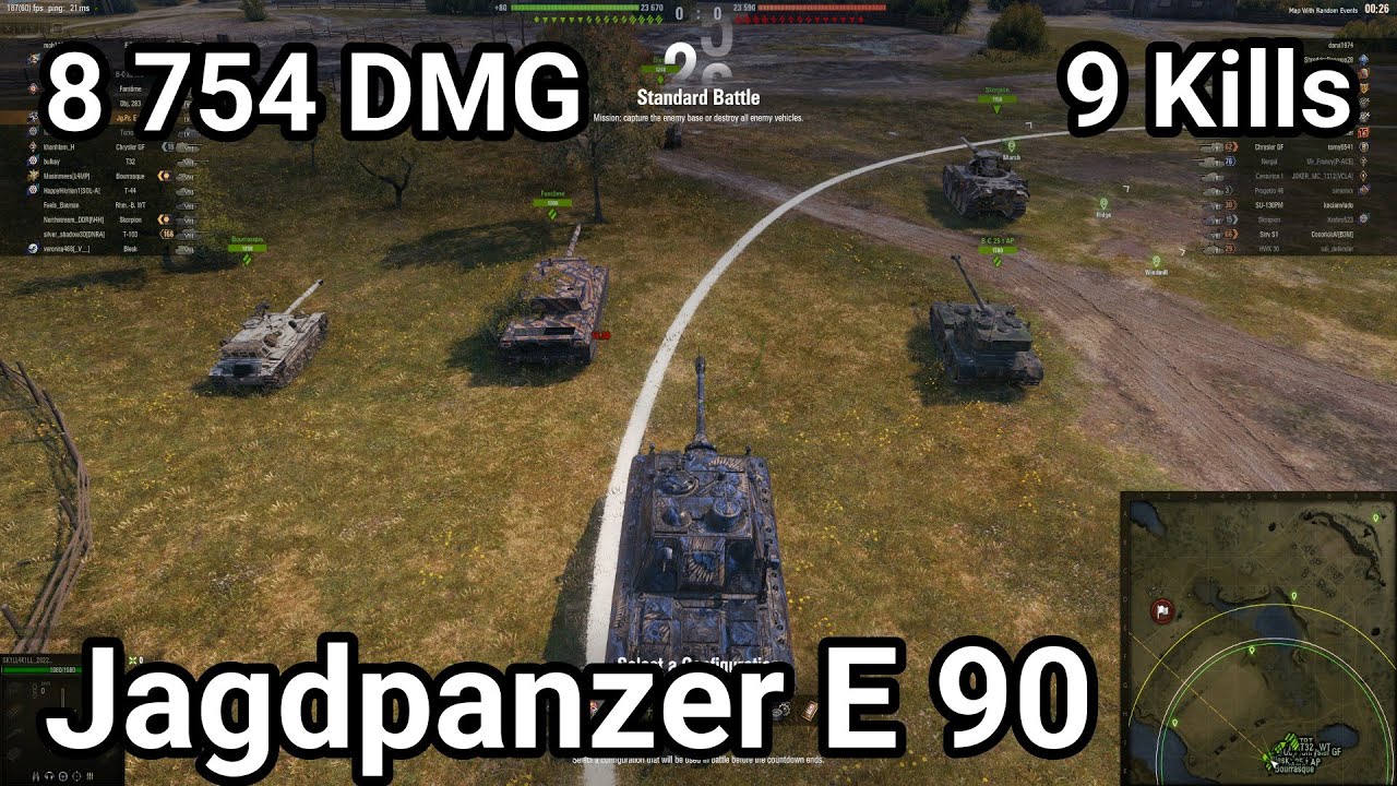 Jagdpanzer E 90 - 8 754 damage / 9 kill / 3 920 blocked