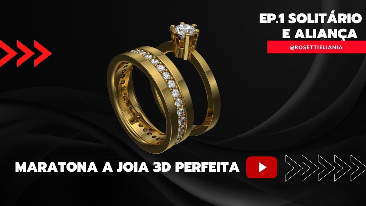 MARATONA A JOIA 3D PERFEITA | #EP001 | COMO DESENHAR UMA ALIANÇA E UM ANEL SOLITÁRIO  NO RHINOCEROS