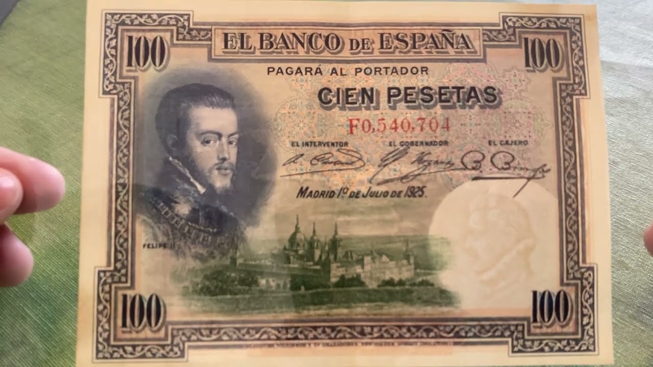 Billete de 100 pesetas. Felipe II. 1925.