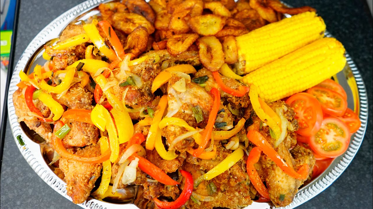 How To Make The Best Crispy Fried Chicken Wings with Plantain