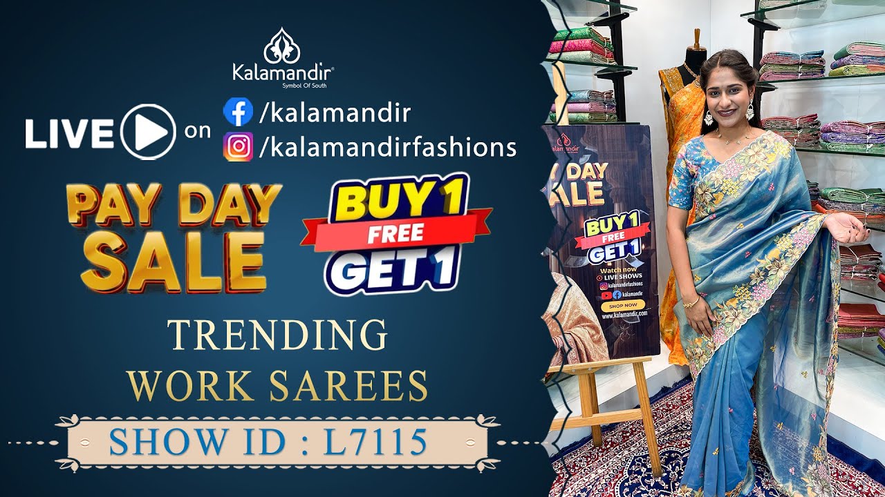 Trending Work Sarees - Buy 1 Get 1 | WhatsApp Number 9852 9852 99 | Kalamandir Sarees LIVE