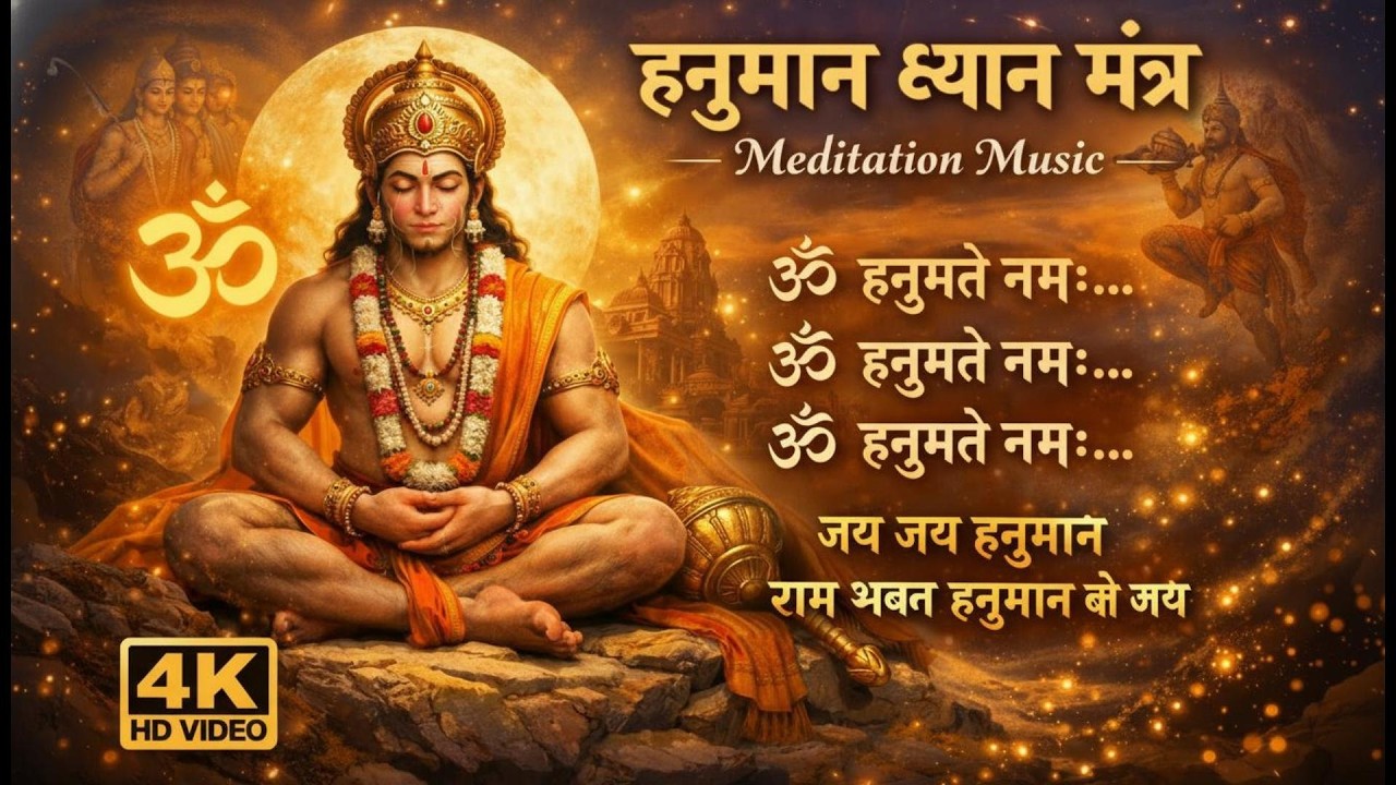 🕉️ Hanuman Dhyan Mantra | Powerful Meditation for Peace, Strength & Protection | Divin Hanuman Chant
