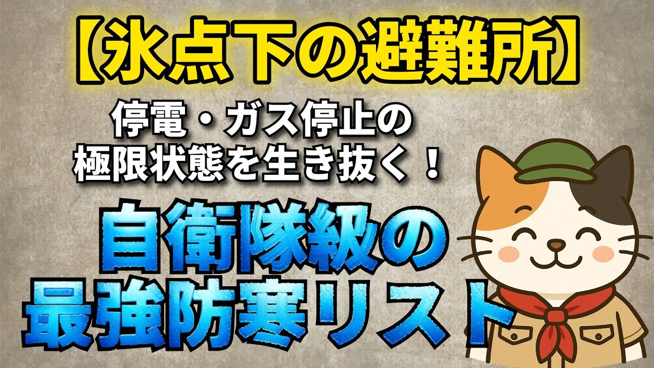 【氷点下の避難所】停電・ガス停止の極限状態を生き抜く！自衛隊級の最強防寒リスト