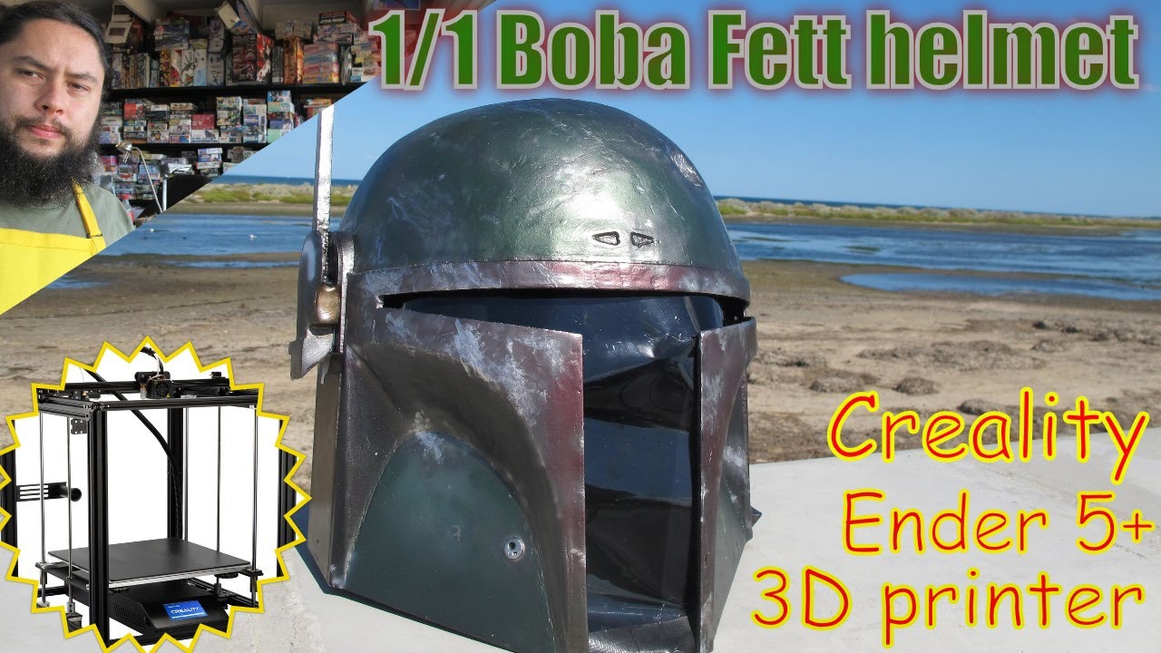Ender 5 plus review 2 - Boba Fett Helmet 3d print