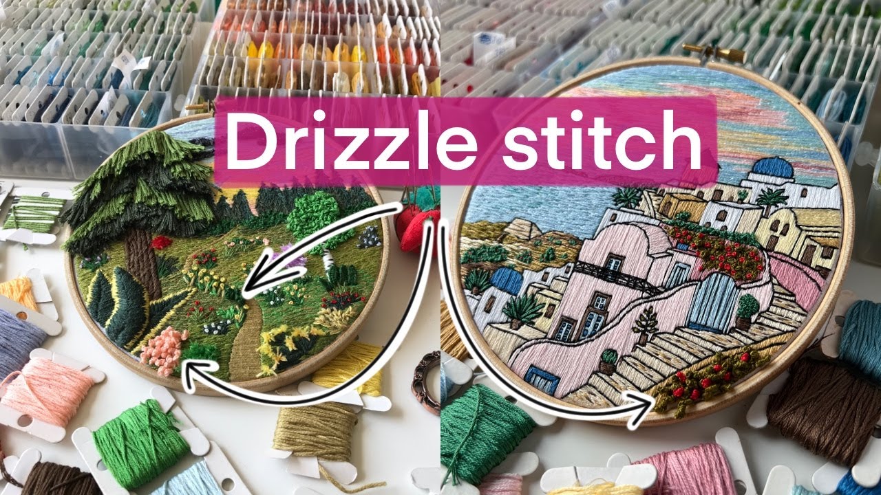 Drizzle stitch tutorial. Embroidery for beginners