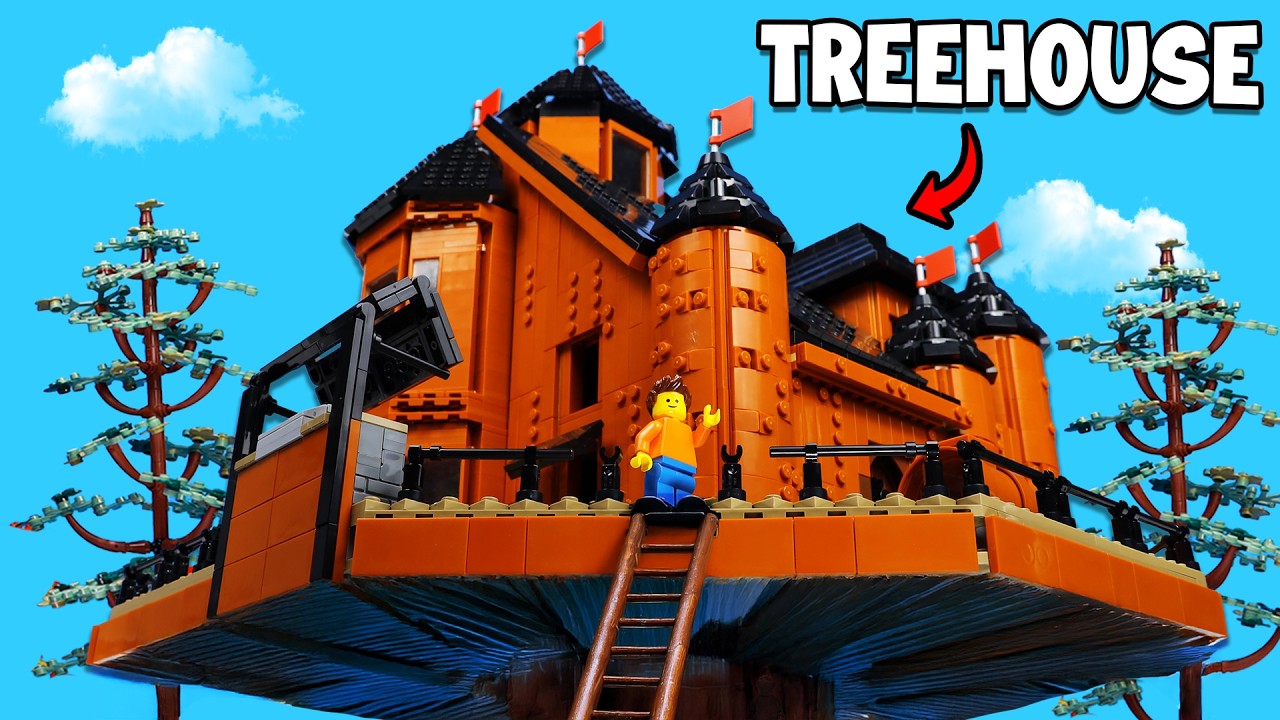Я построил домик на дереве из LEGO.