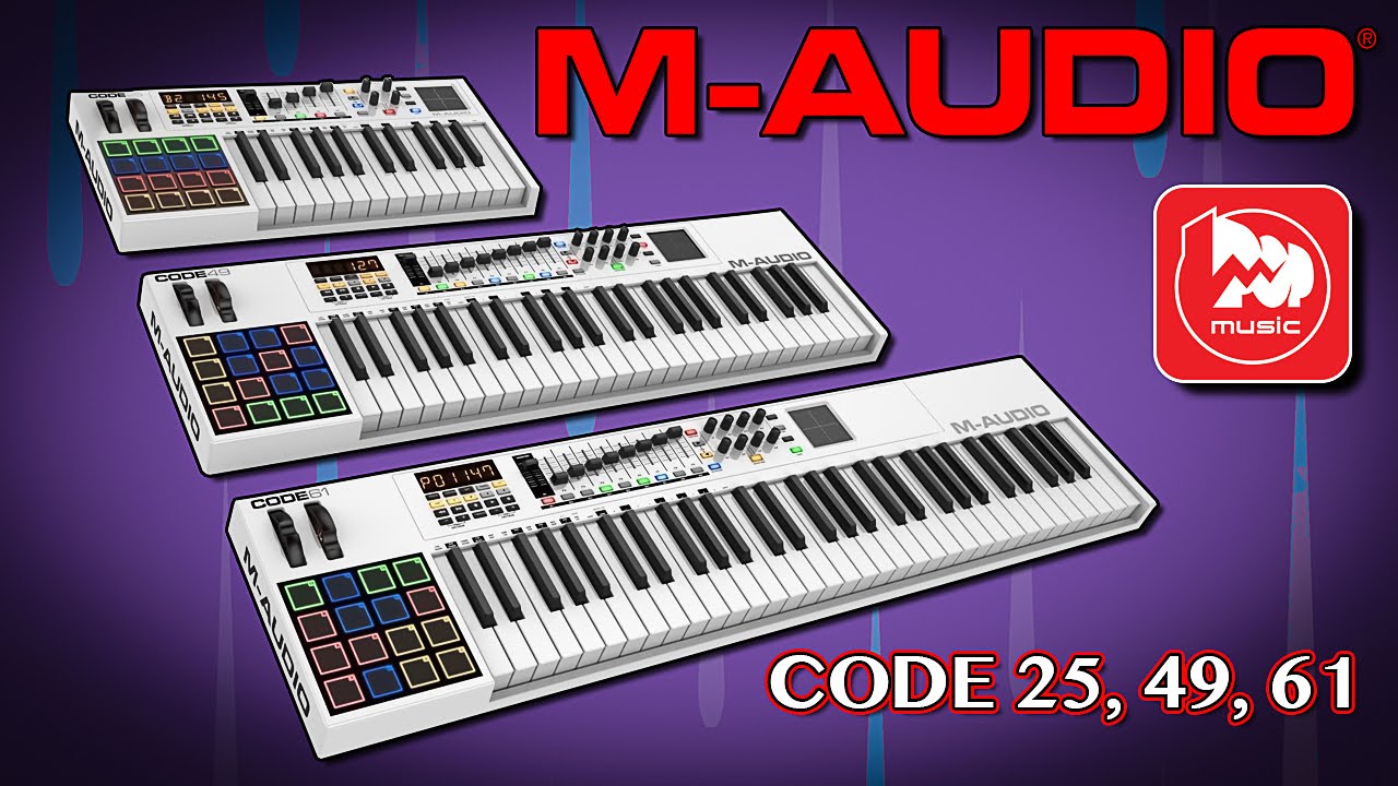 M-AUDIO CODE 25, CODE 49, CODE 61 - лучшие миди-клавиатуры, серия пришла на смену AXIOM