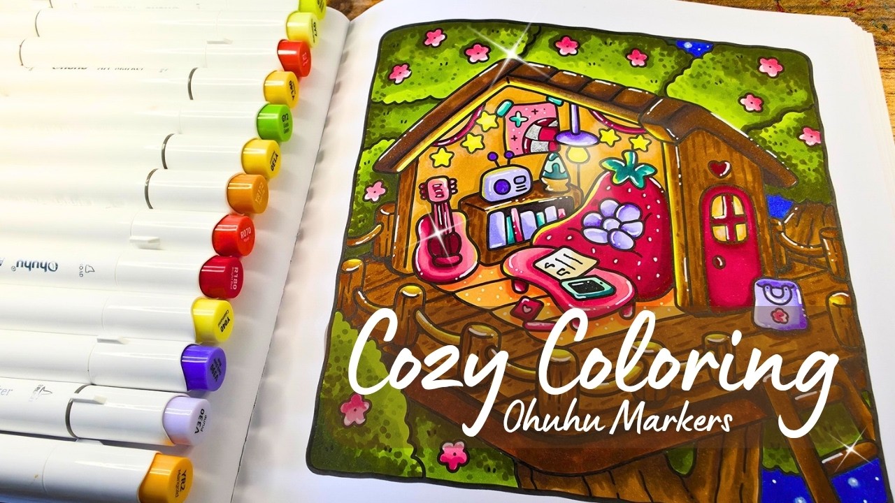 Color With Me 🪷 Ohuhu Marker Magic | Cozy Corner by Coco Wyo