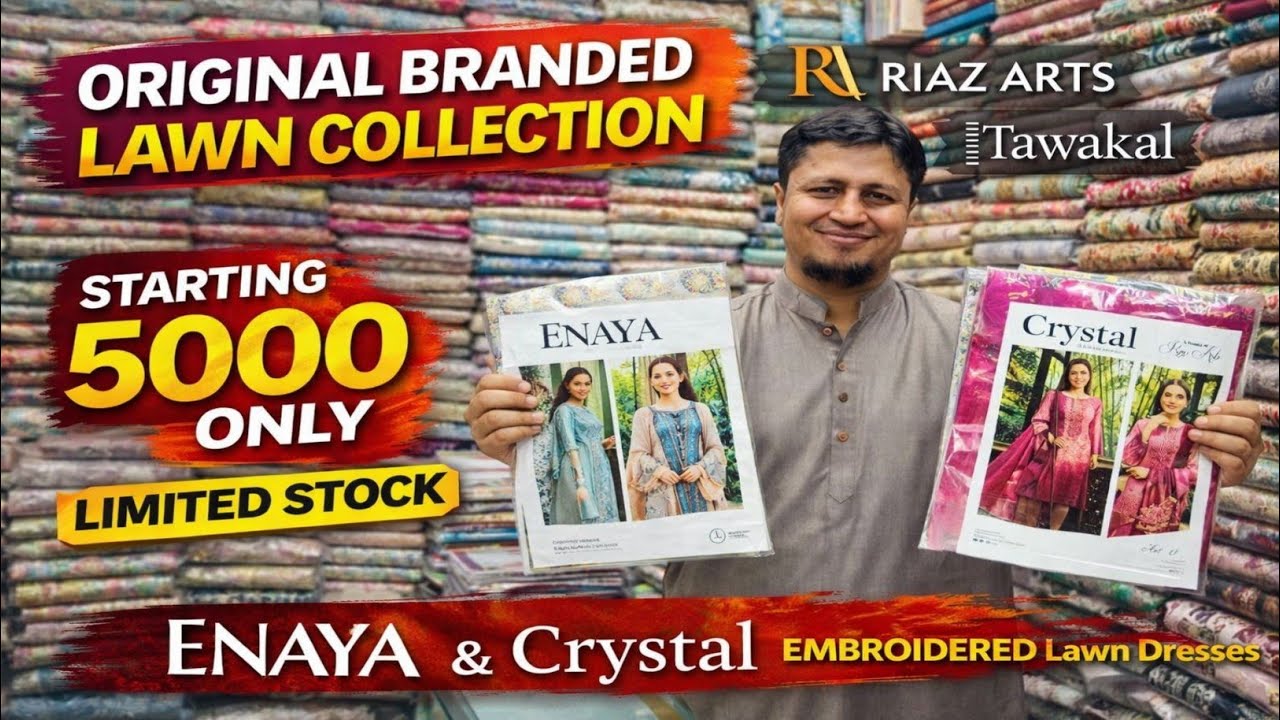 Branded Lawn Collection Pakistan 2026 | Enaya & Crystal 3PC Dresses Starting 5000