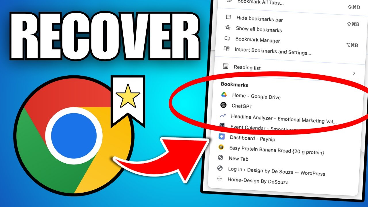 Как восстановить удаленные закладки в Google Chrome