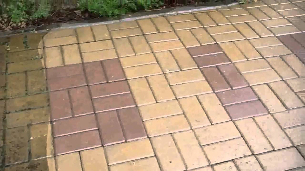 Limpeza de piso intertravado ao ar livre - parte final