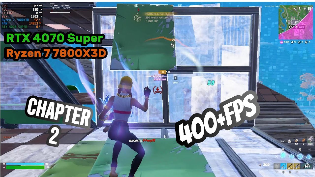 RTX 4070 Super + Ryzen 7 7800X3D in fortnite