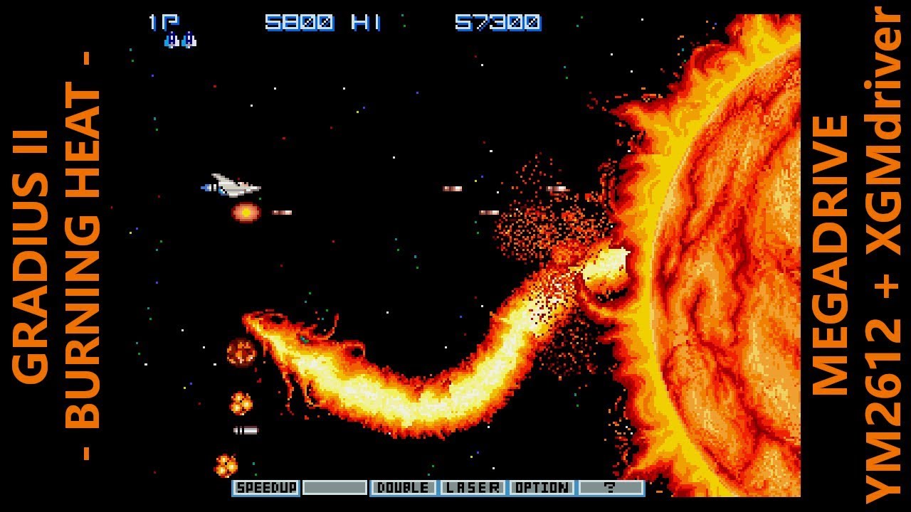 [BGM] GRADIUS II  -BURNING HEAT- [MEGADRIVE XGM driver]