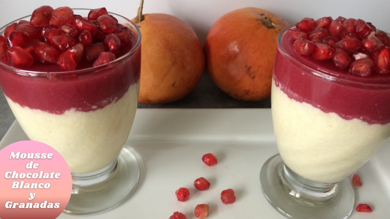 Mousse de Chocolate Blanco con Granada