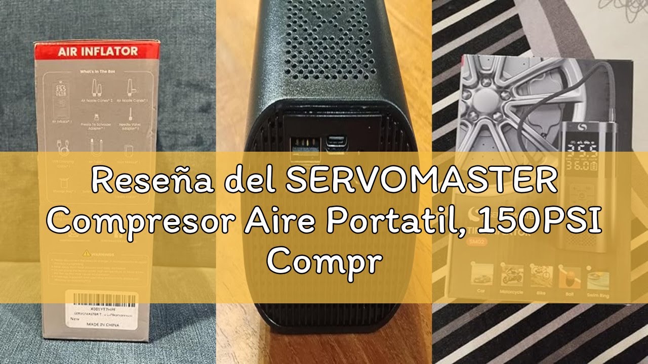 Reseña del SERVOMASTER Compresor Aire Portatil, 150PSI Compresor Aire Coche, Inflador Ruedas Coche c