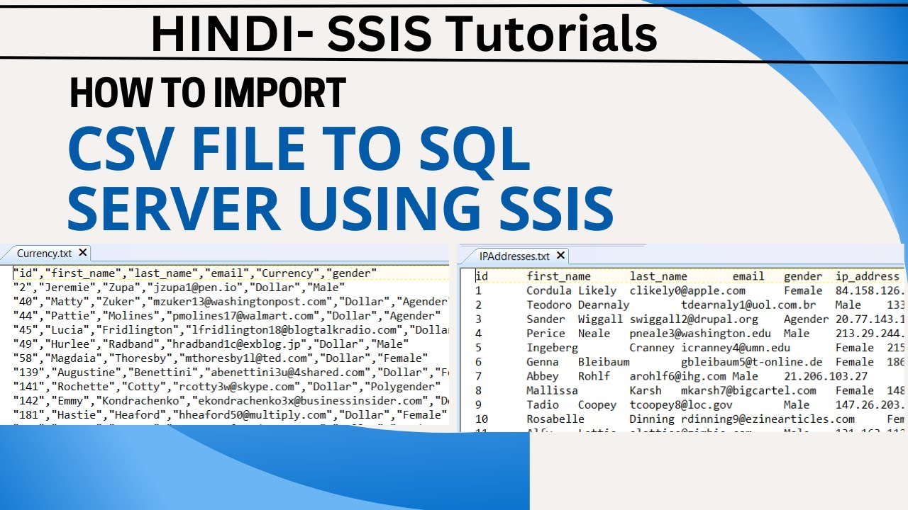 02 Hindi | how to import a csv file into sql server using ssis