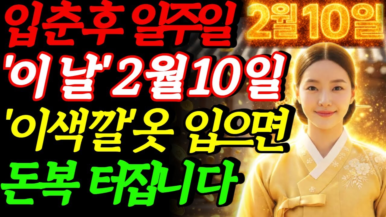 단 하루! 2월 10일 '이 색' 옷 입으면 돈복 올해 터집니다|입춘 풍수|입춘 옷 색|풍수돈이 붙는 색|재물운 색상