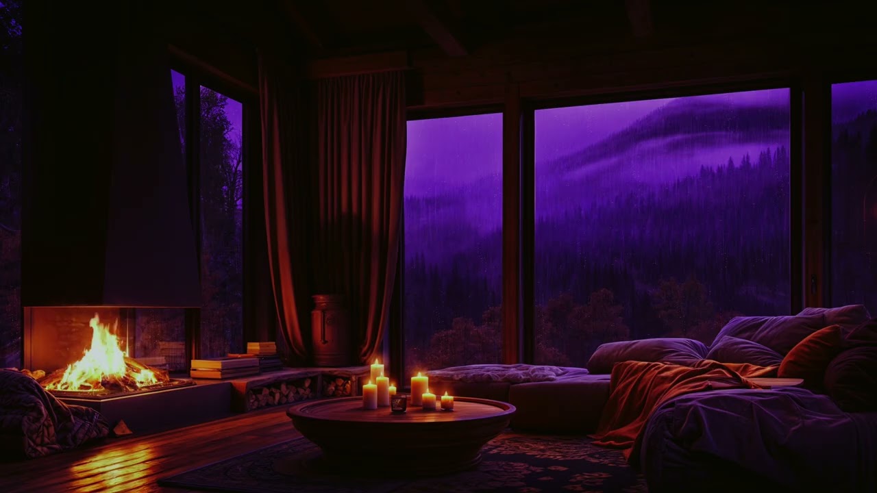 Calming Rain Ambience At Night (No Ads) | Cozy Rainstorm for Relaxation | 8 Hours