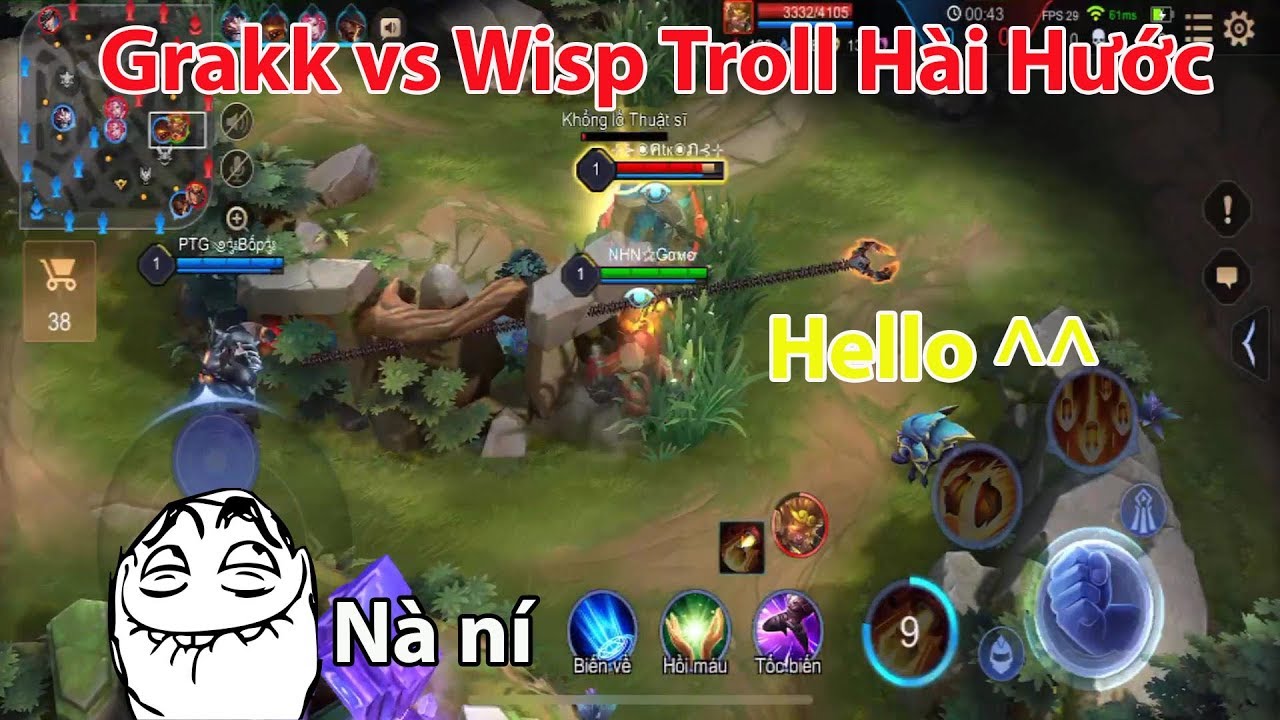 H&agrave;i Li&ecirc;n Qu&acirc;n(Thuyết Minh) - Wisp vs Grakk Troll Team Bạn H&agrave;i Hước Li&ecirc;n Qu&acirc;n
