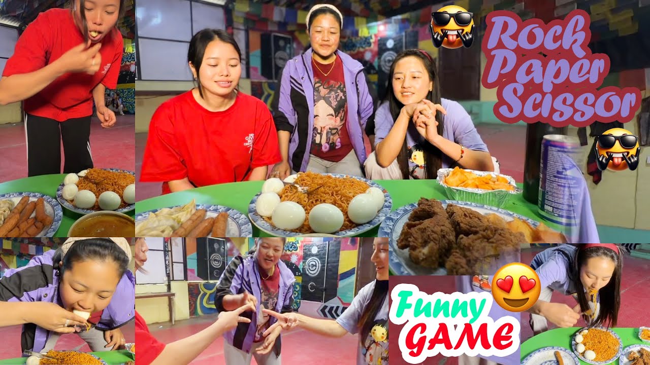 Rock🪨Paper 📄Scissors ✂️FOOD Challenge 😆| Winner Eats! Fried Chicken, Momo & Burger FOOD BATTLE 😂🍗