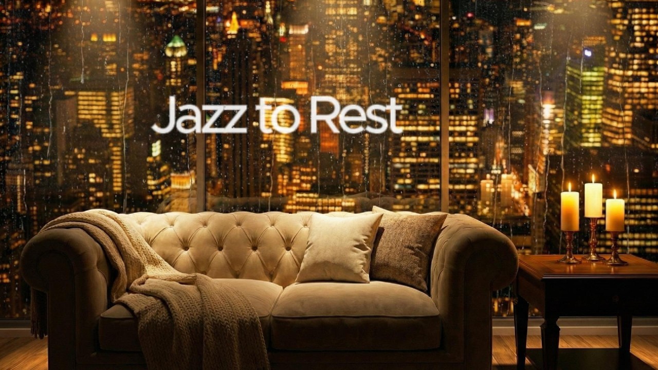 Jazz to Rest | Warm Night Jazz with Soft Noise & Rain