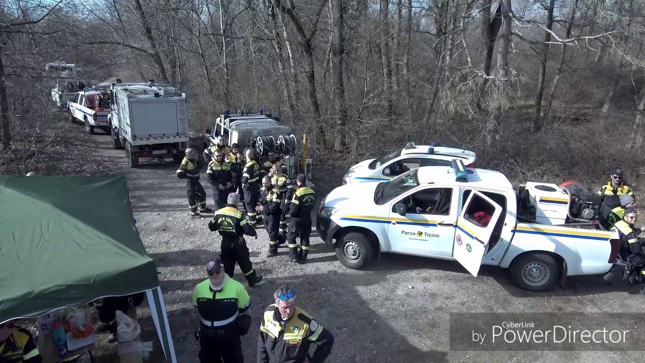 Incendio boschivo Parco del Ticino - Esercitazione 24 febbraio  località Mandelli