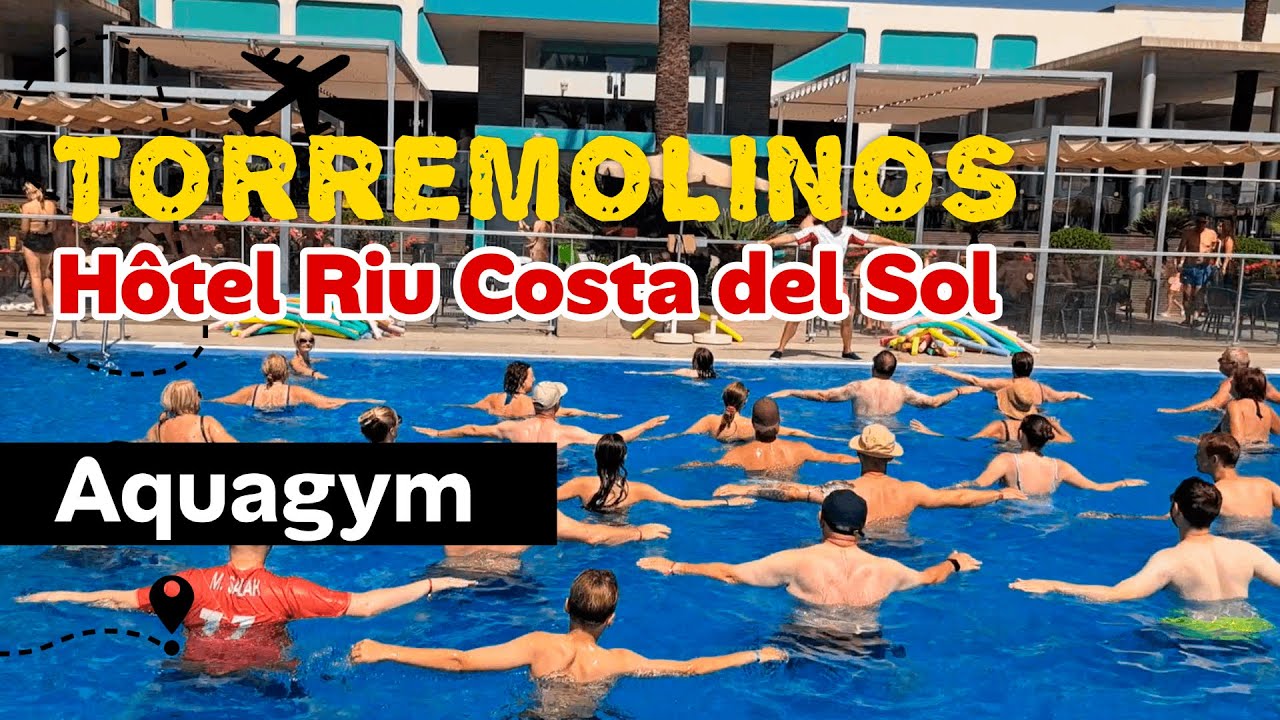 Séance aquagym à la piscine de l'hôtel Riu Costa del Sol à Torremolinos