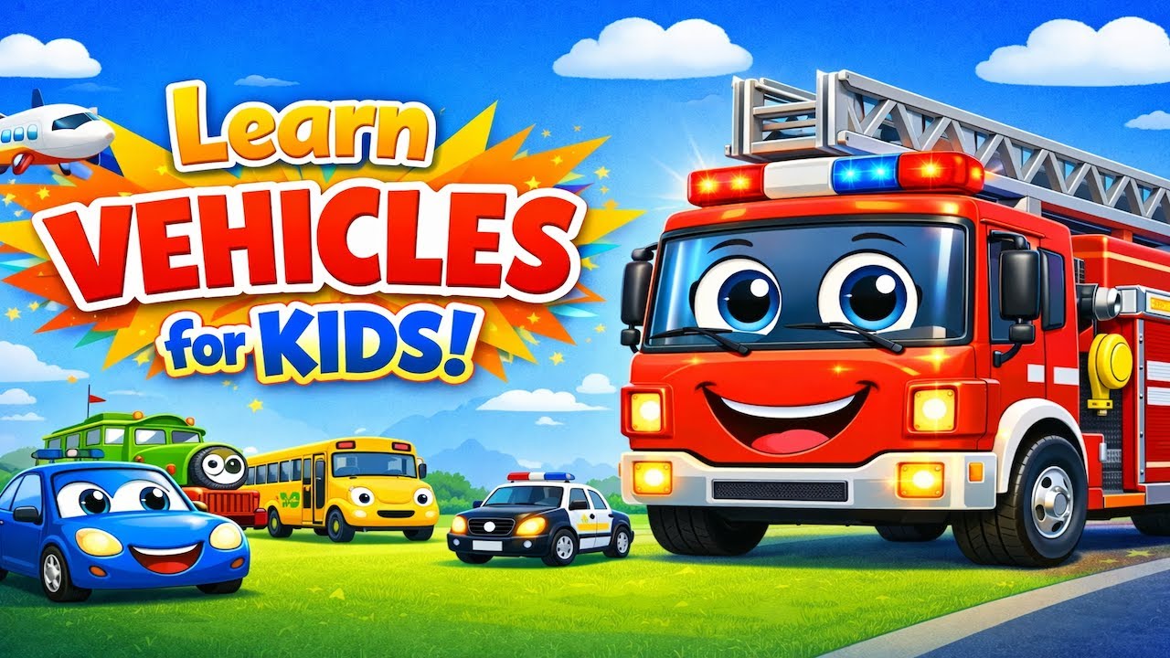 Vehicles for Kids 🚗🚒 | Learn Cars, Trucks, Trains & More | Educational Video