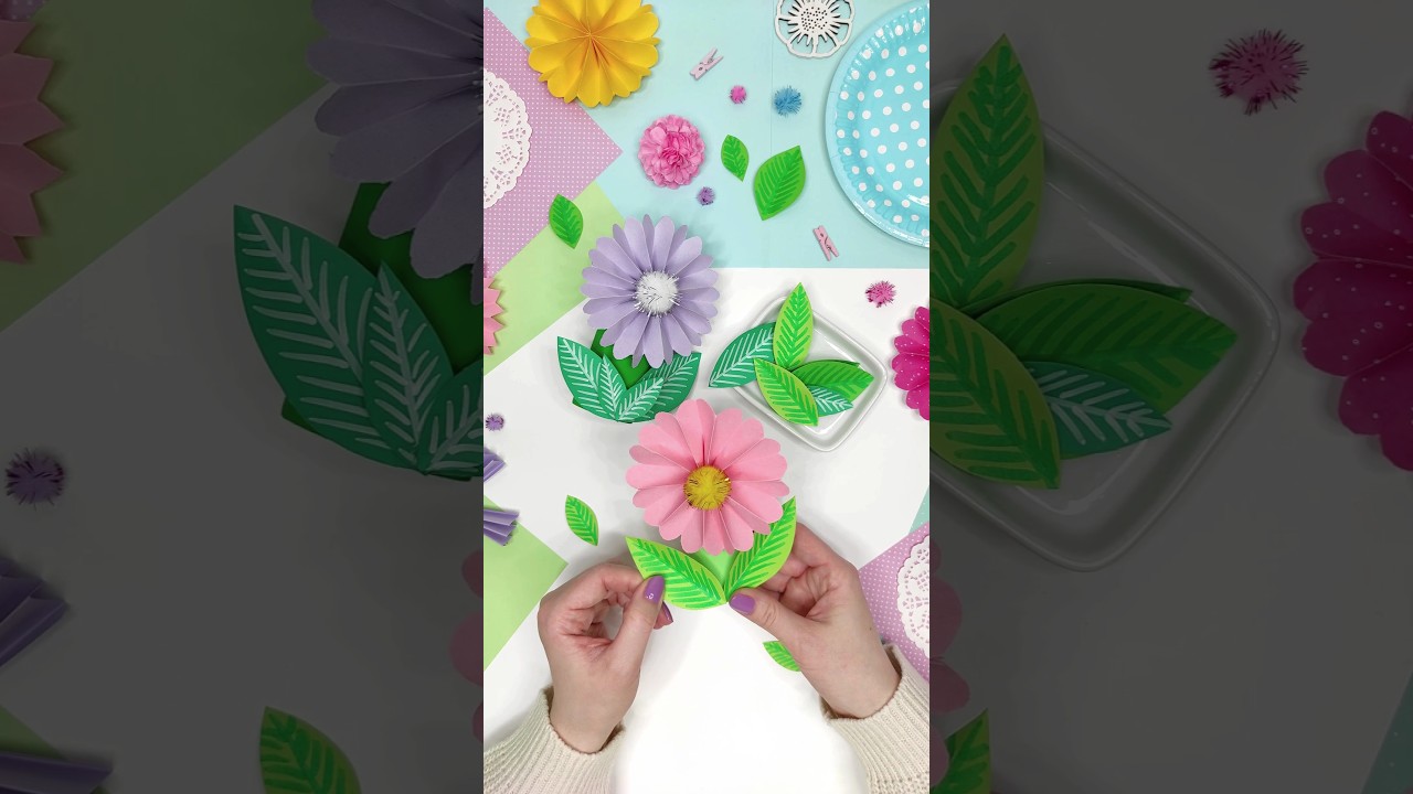 Wiosenne kwiaty 3D 🌸 Praca plastyczna ❤️ Dzień Mamy DIY #pracaplastyczna #springcrafts #mothergift