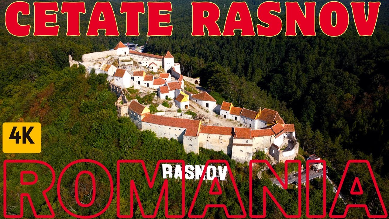 Rasnov Citadel, Brasov County, Romania 4k aerial footage