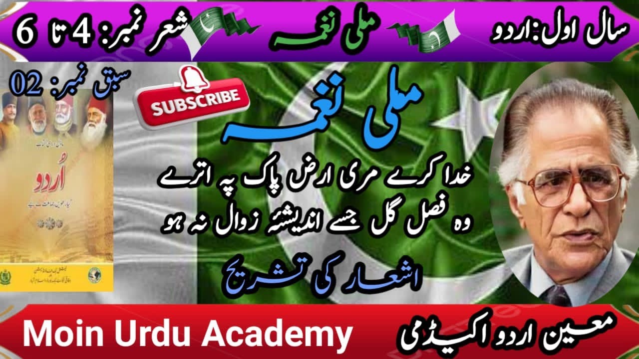 02 | Tashreeh Mili Nagma |تشریح ملی نغمہ|Urdu 1st Year|اردو سال اردو|Urdu Grammar|FBISE|Punjab Board
