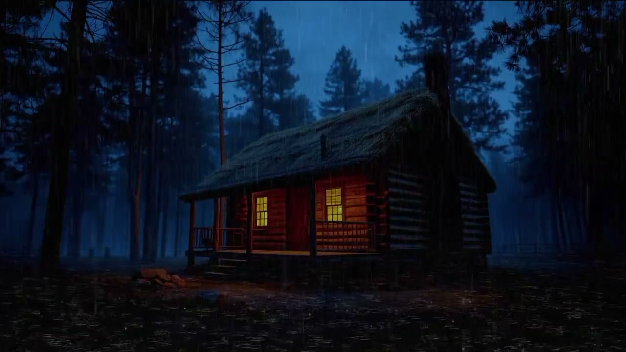 Fall Asleep With Relaxing Heavy Rain | Calm Thunder & Cozy Night Atmosphere ⛈️🌌😴